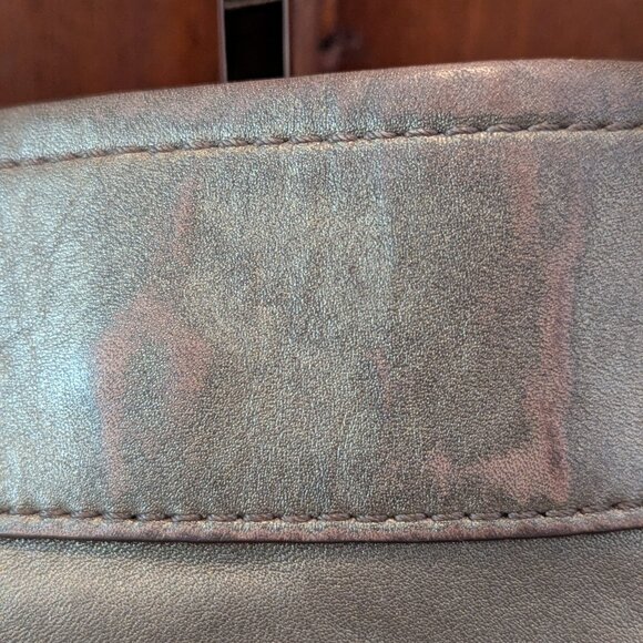 Coach Ashley F17605 Metallic Leather Shoulder Crossbody Bag Purse Bronze Gold - Picture 5 of 13